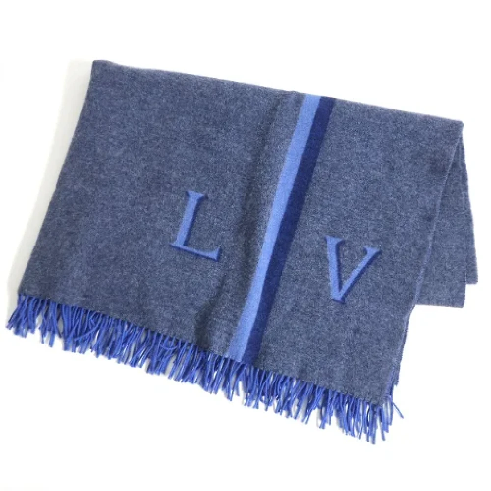 Louis Vuitton Vintage Pre-owned Wool scarves Blue Dames