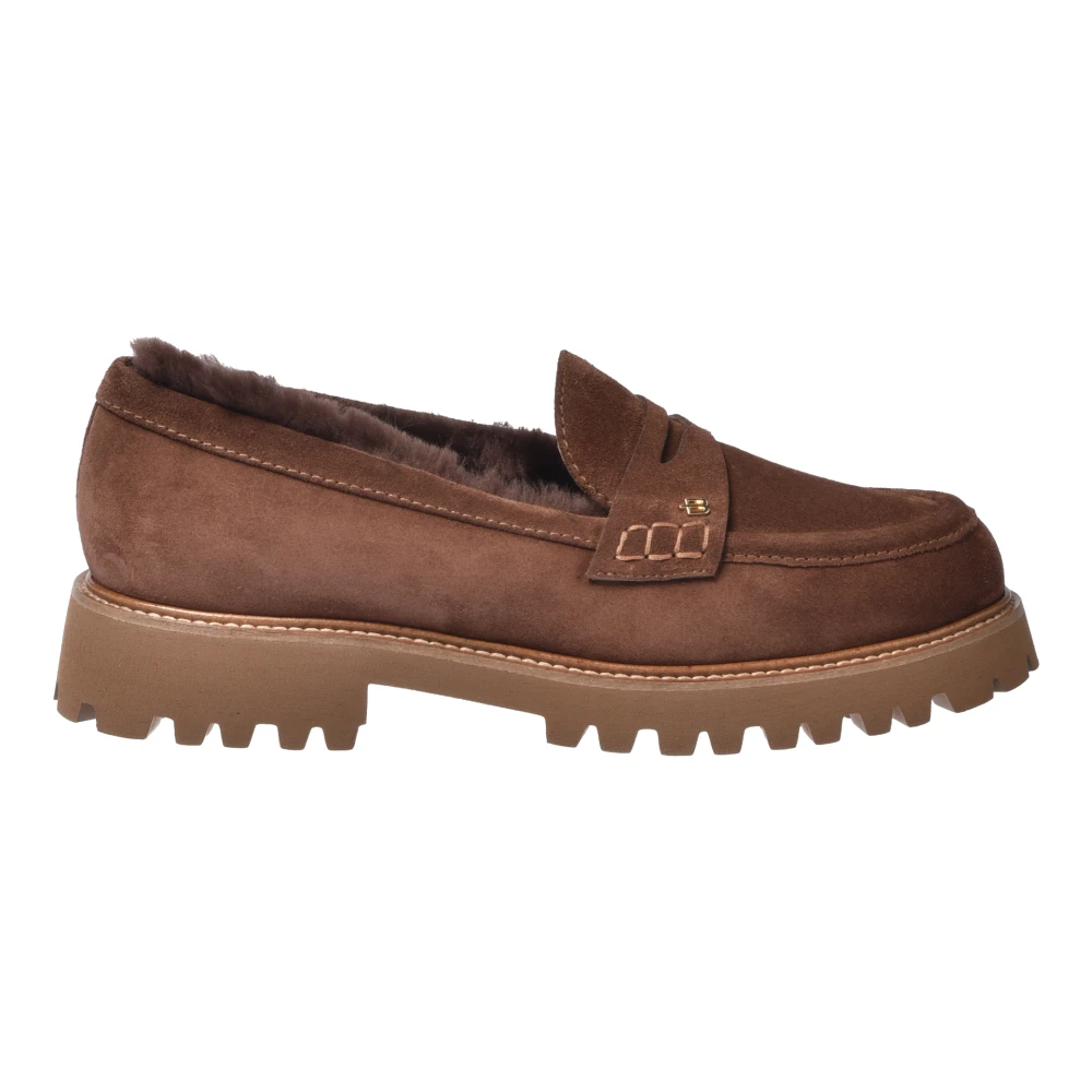 Baldinini Women's Brown Loafers, 4 Uk, Suede Loafer