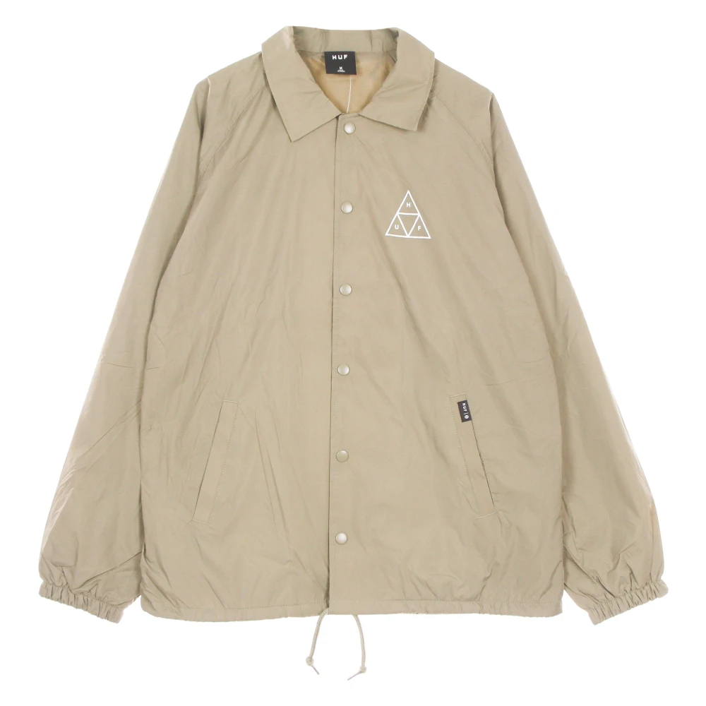 Huf Men's Brown Essentials Coach Jacket Stone - Light Jackets - Xl - Jackets