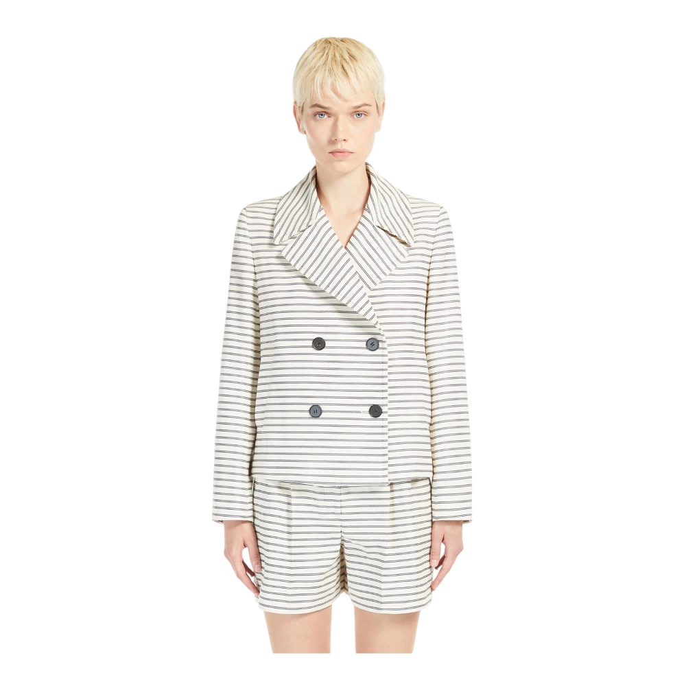 Max Mara Studio Stijlvolle Jas voor Vrouwen White Dames