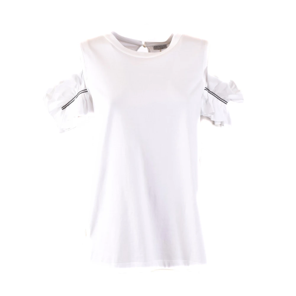 BRUNELLO CUCINELLI Luxe Chic Top Verhoogt Garderobe White Dames