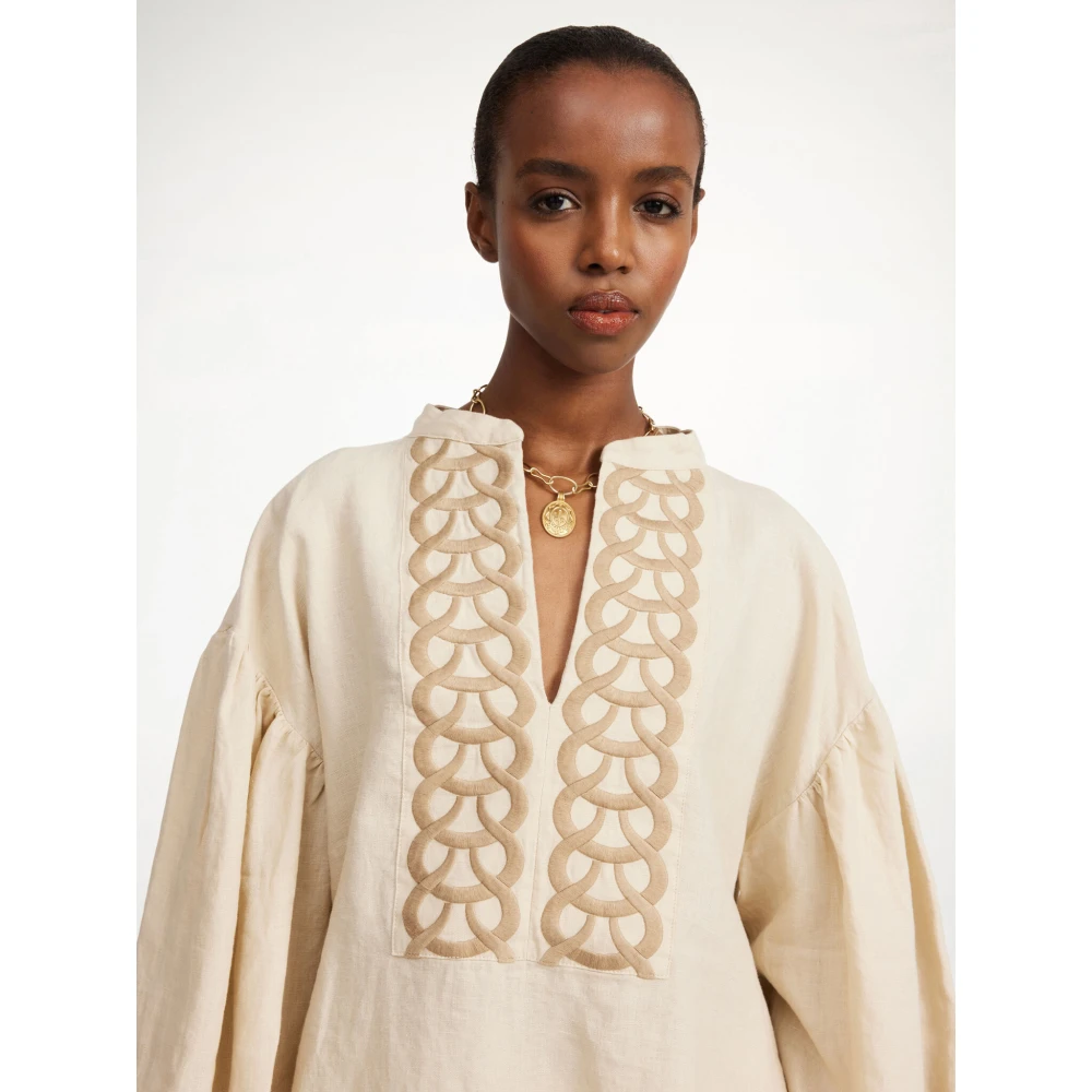 By Malene Birger Bohemian Linnen Cadmus Shirt By Herenne Birger Beige Dames