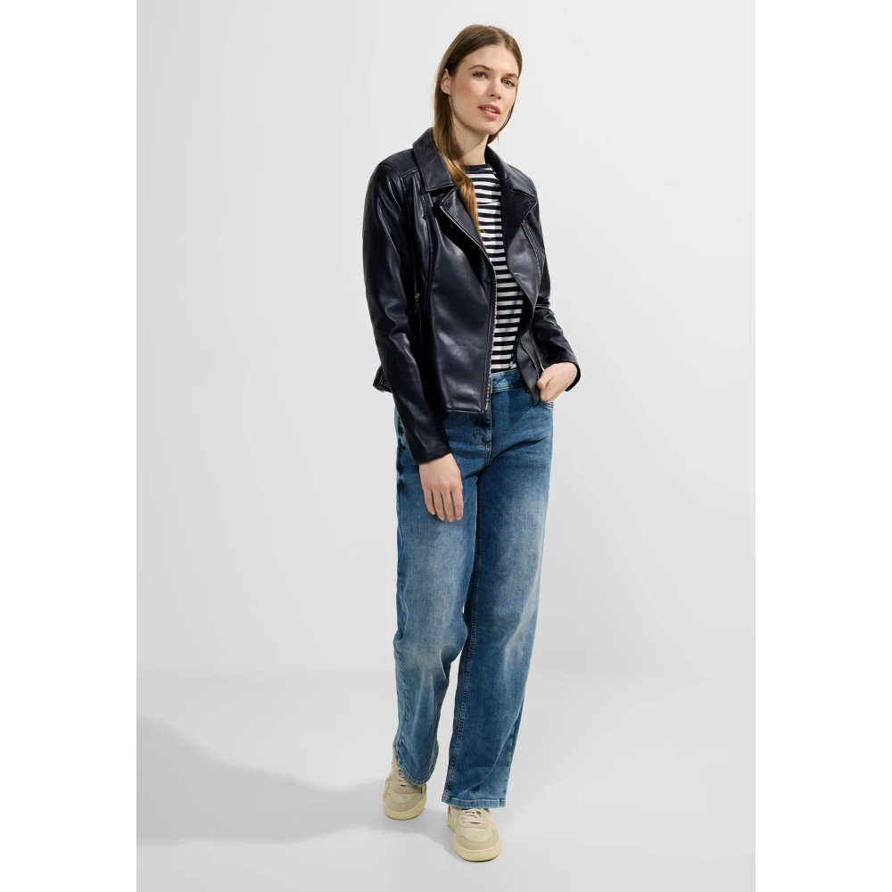 cecil Leather Jackets Blue Dames