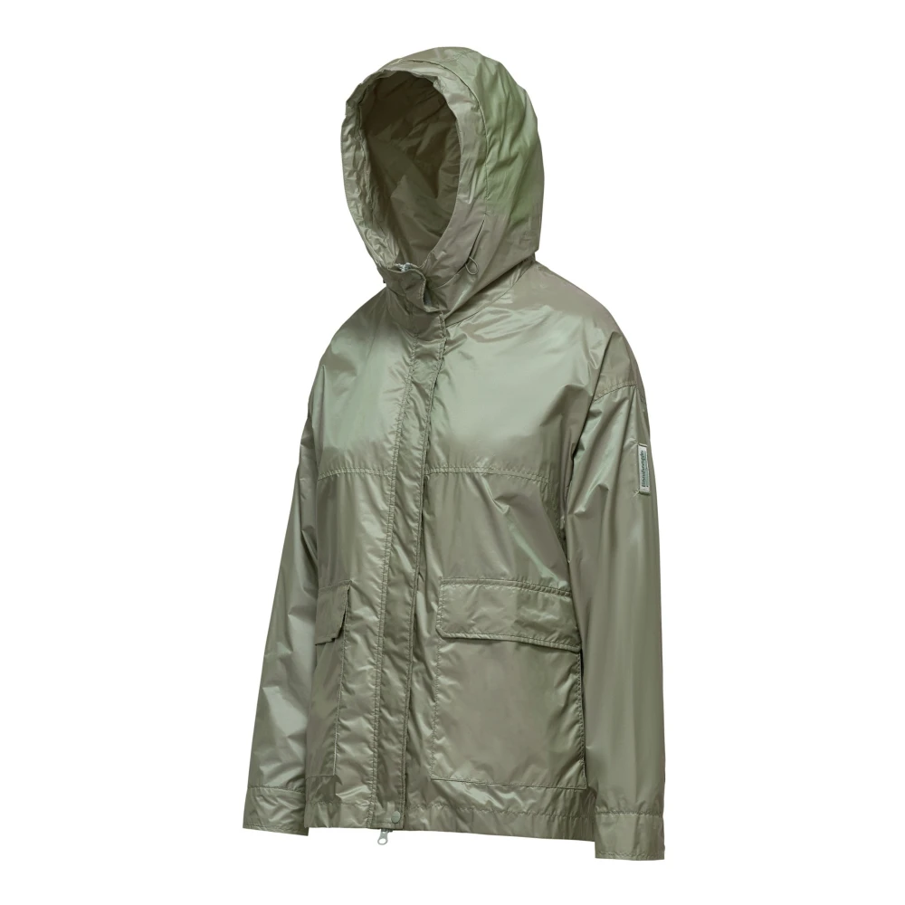 BomBoogie Glanzende Nylon Korte Parka Gray Dames