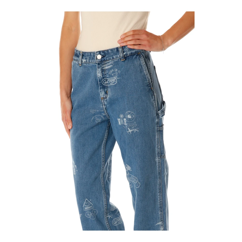 Carhartt WIP Utility Straight Fit Jeans Blue Dames