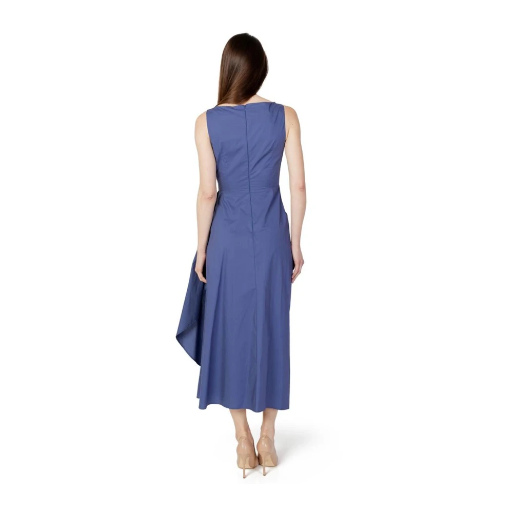 Sandro Ferrone Katoenen Lange Jurk Lente Zomer Collectie Blue Dames