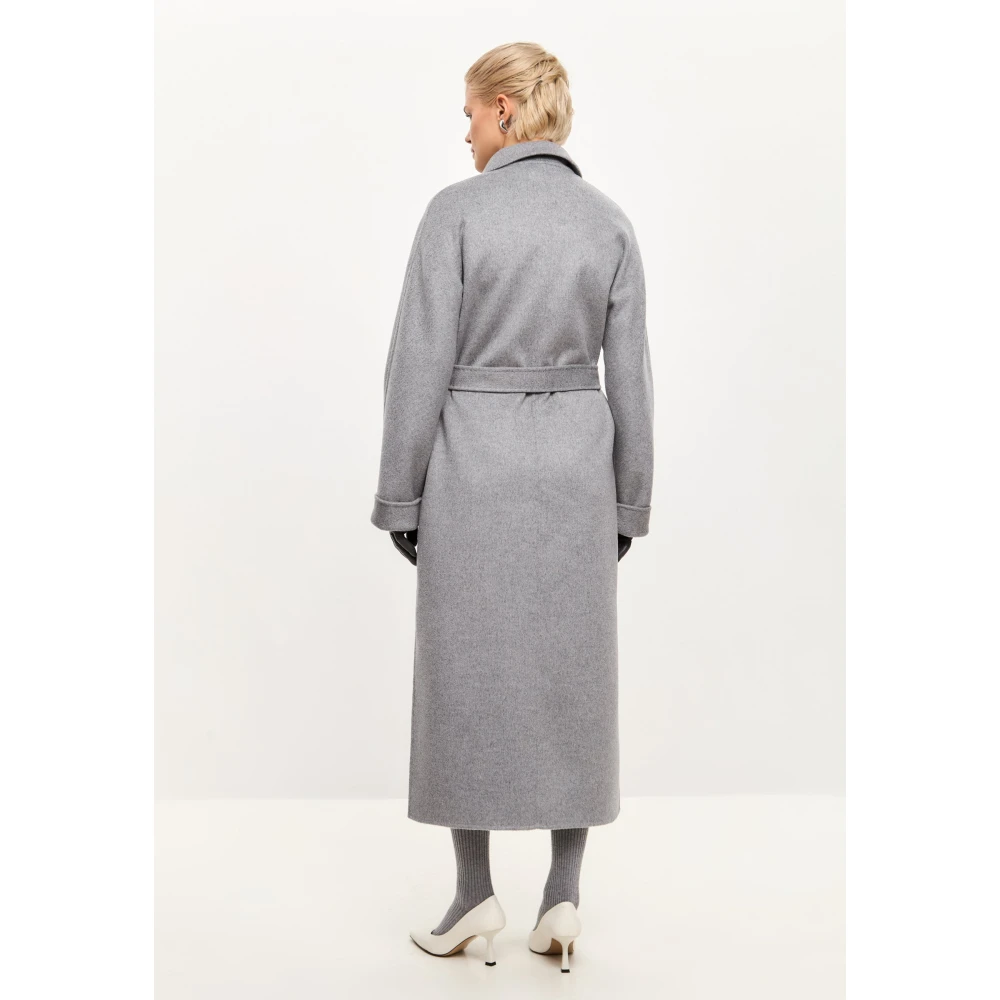 Cesare Gaspari Klassieke Luxe Lange Jas Rosie Grijs Gray Dames