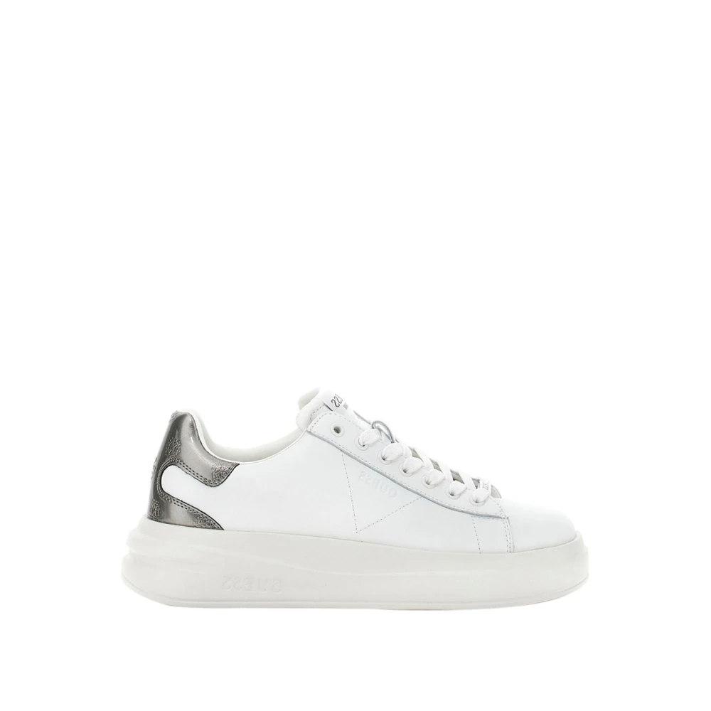 Guess Women's White Sneakers, 3 Uk, Casual Leather Trainers With 4G Logo