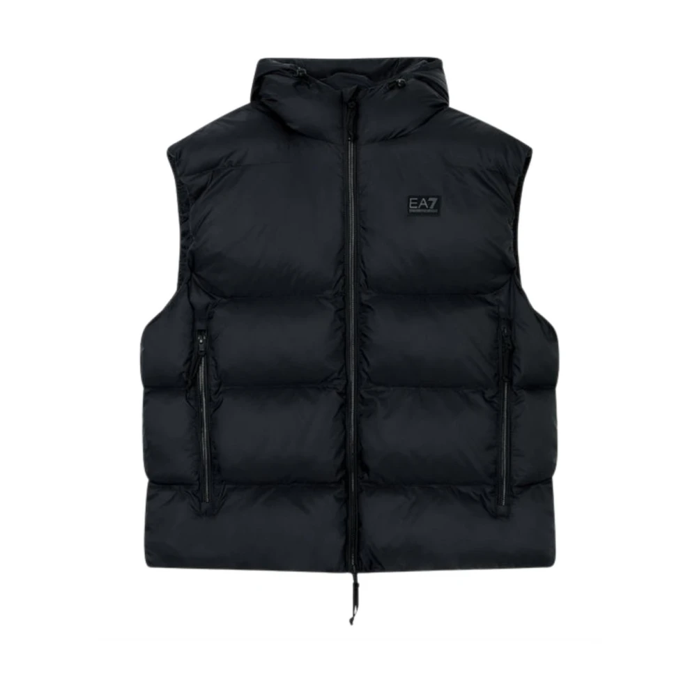 Emporio Armani Ea7 Men's Black Padded Hooded Gilet