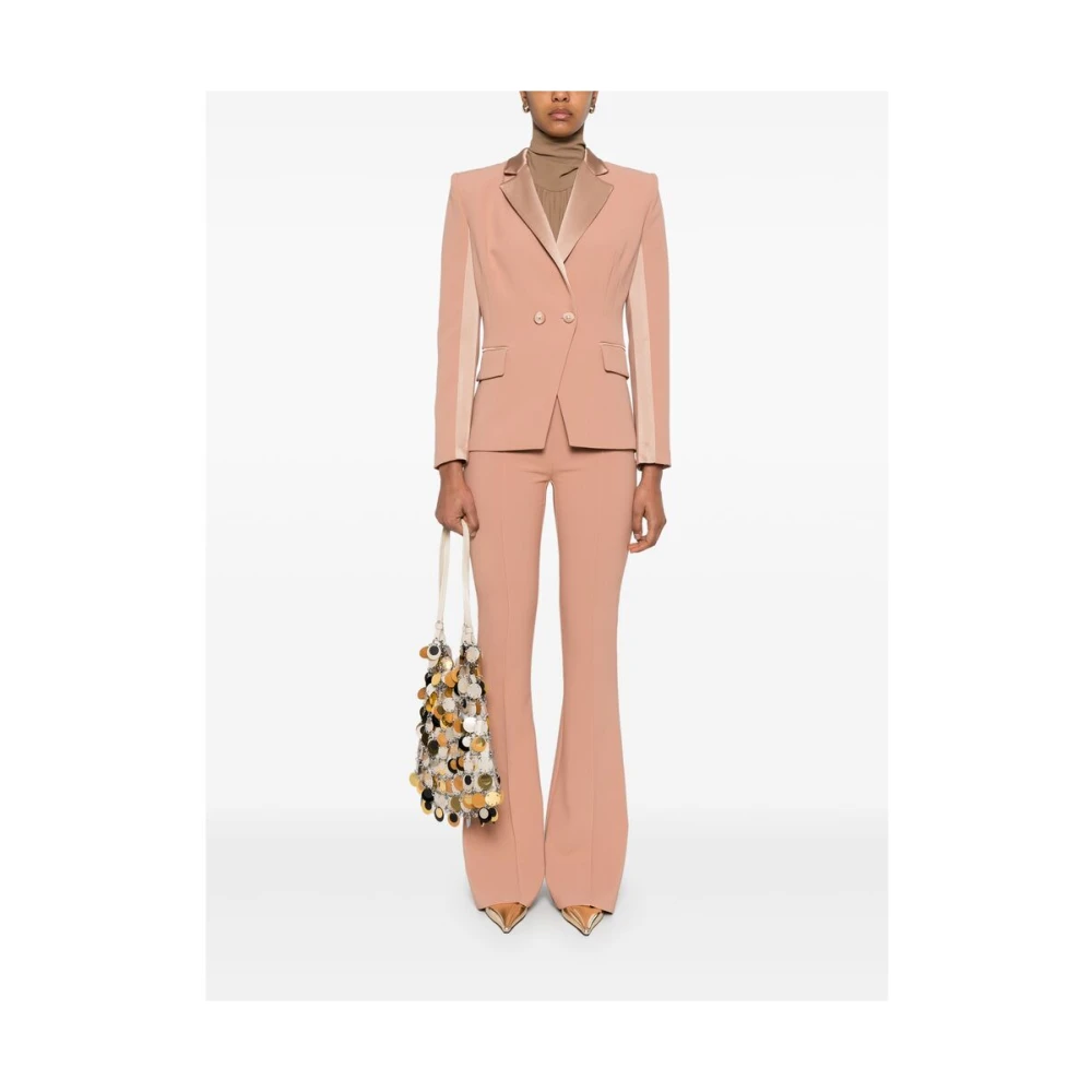 Elisabetta Franchi Wijdvallende Zoom Blush Beige Rok Pink Dames