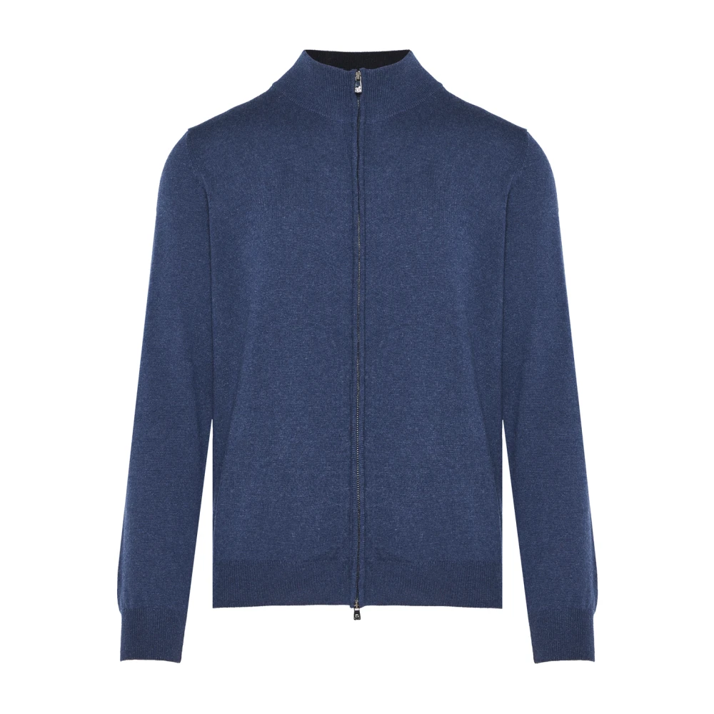 Corneliani Lyxig Ull Cashmere Kofta Blue, Herr