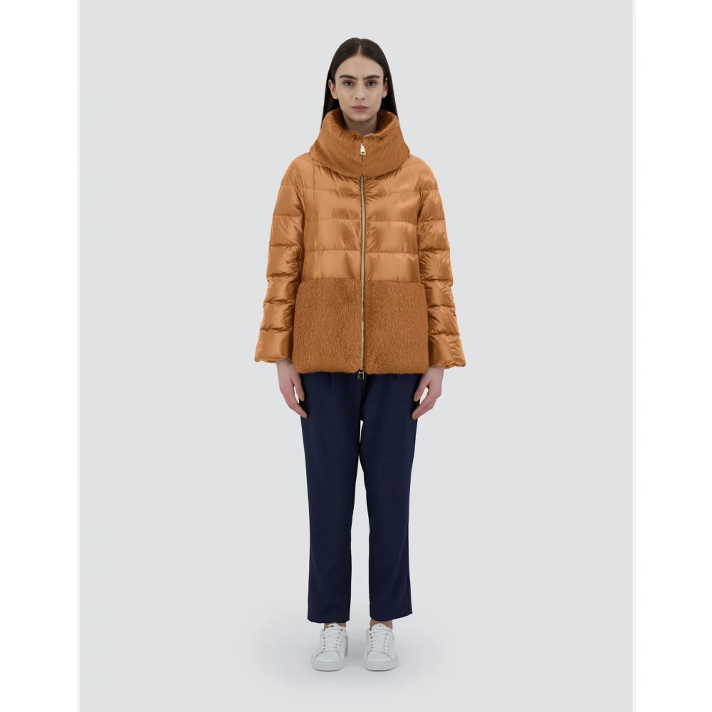 Herno Ultralight Faux Fur Damesjas Brown Dames