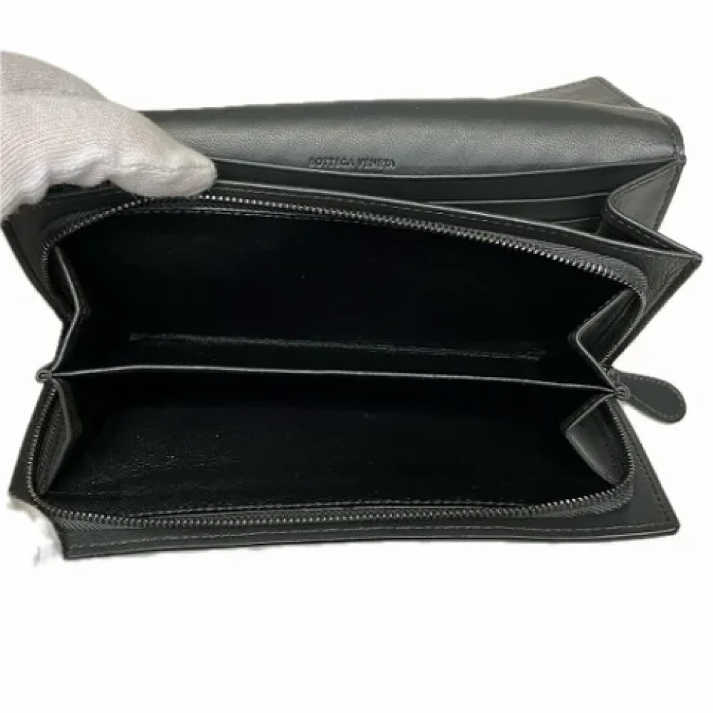 Bottega Veneta Vintage Pre-owned Leather wallets Black Dames