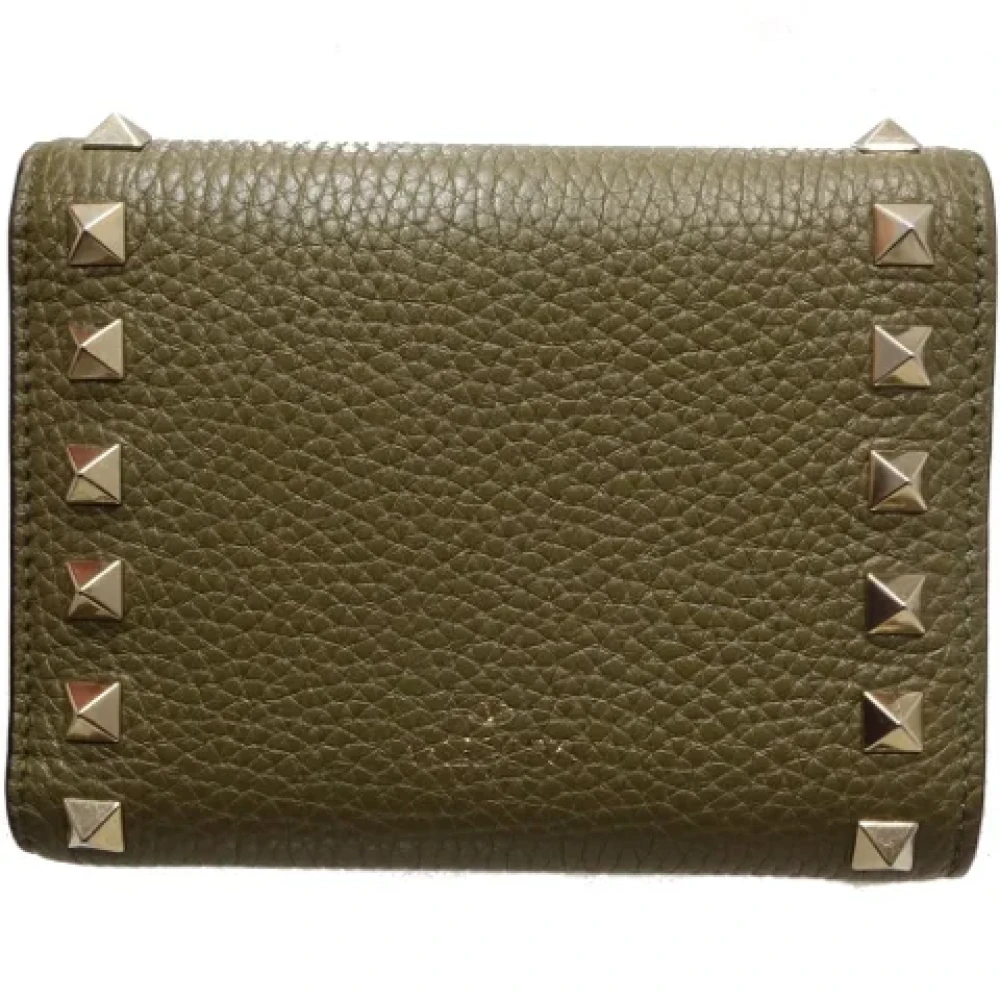 Valentino Vintage Pre-owned Leather wallets Green Dames