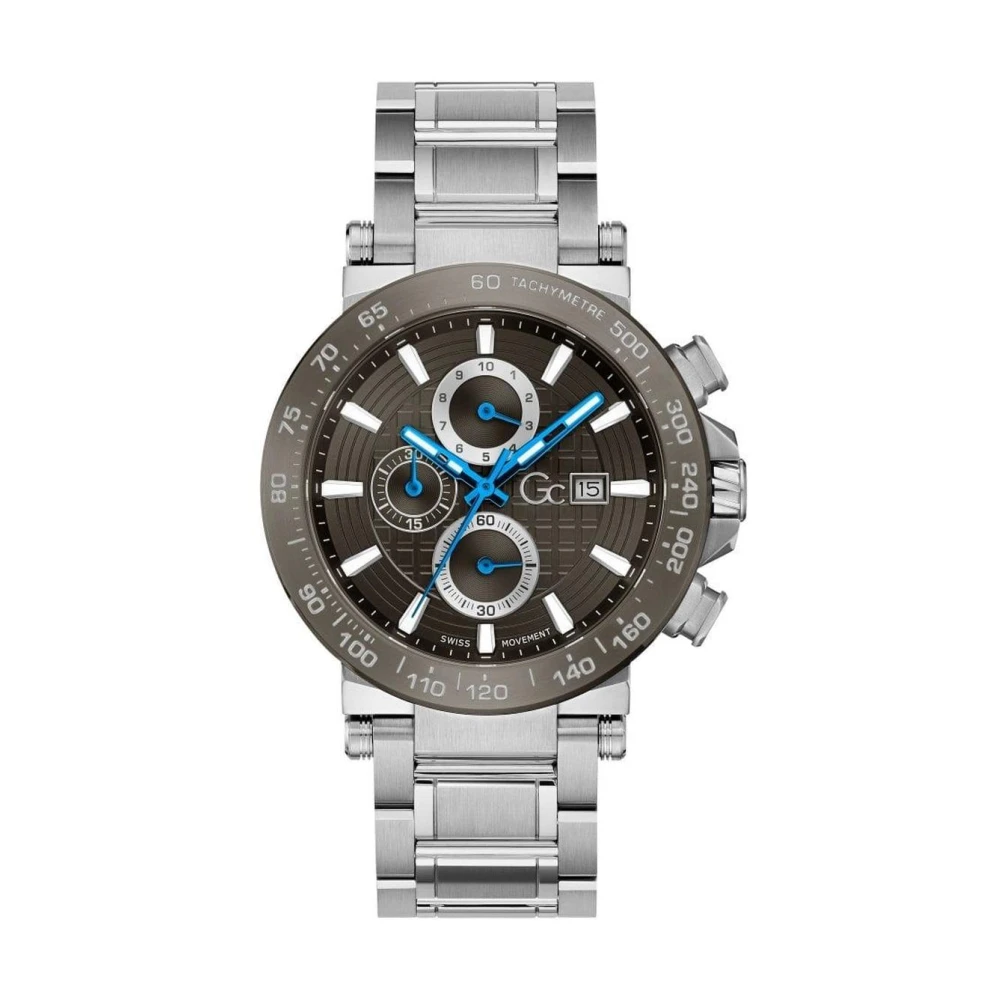 Guess Men's Gray Watches, One Size, Silver Chronograph Watch For