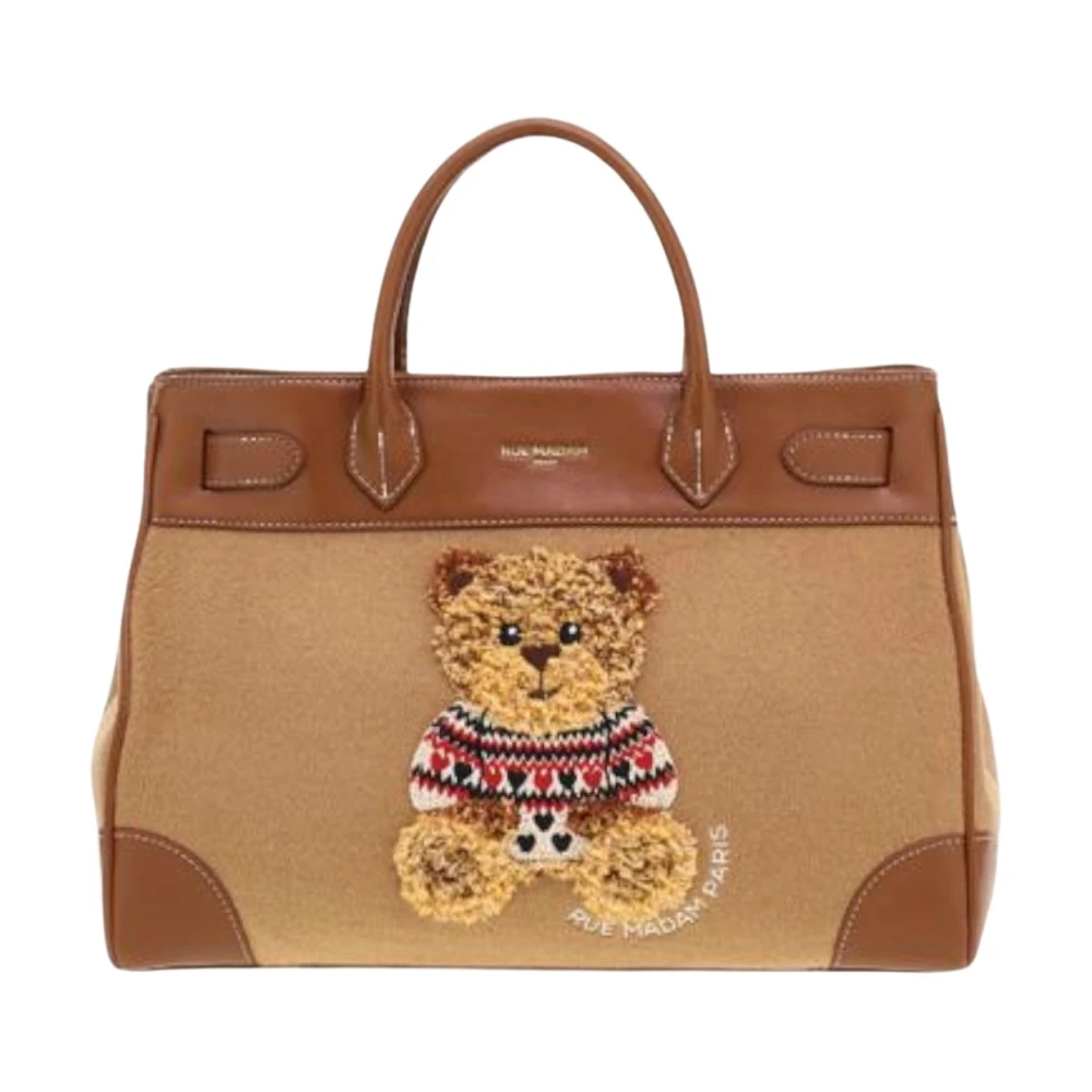 Rue Madam Paris Donna Beige, Pelle Per 1623 Borsa Marvin Love Tote Beige (Osfa), Casual, Poliuretano - Immagine 3