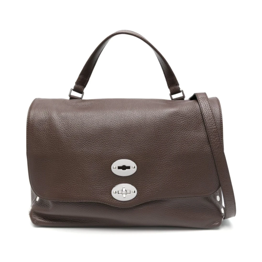 Zanellato Bruine Schoudertas met Overslag Brown Dames