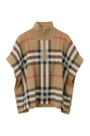 Beżowy Sweter Vintage Check Cape