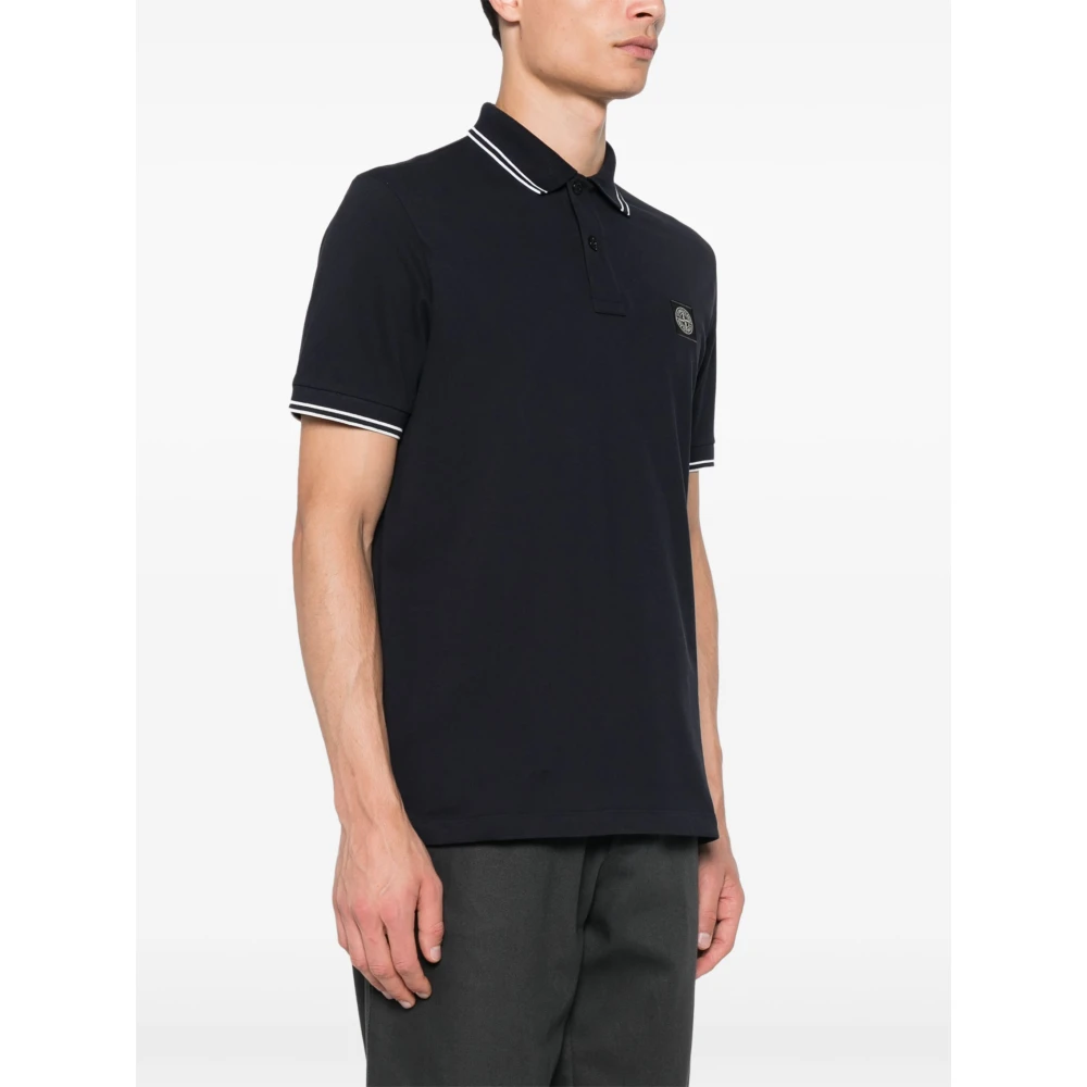 Stone Island Blauwe T-shirts en Polo's met Gestreepte Details Blue Heren