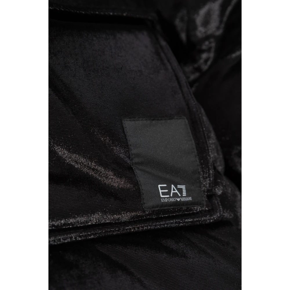 Emporio Armani EA7 Gewatteerde jas met afneembare mouwen Black Dames