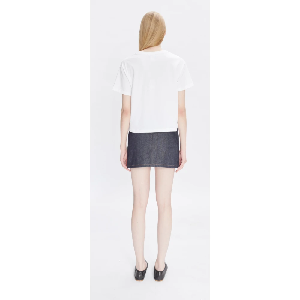 A.p.c. Wit loszittend T-shirt met APC-logo White Dames