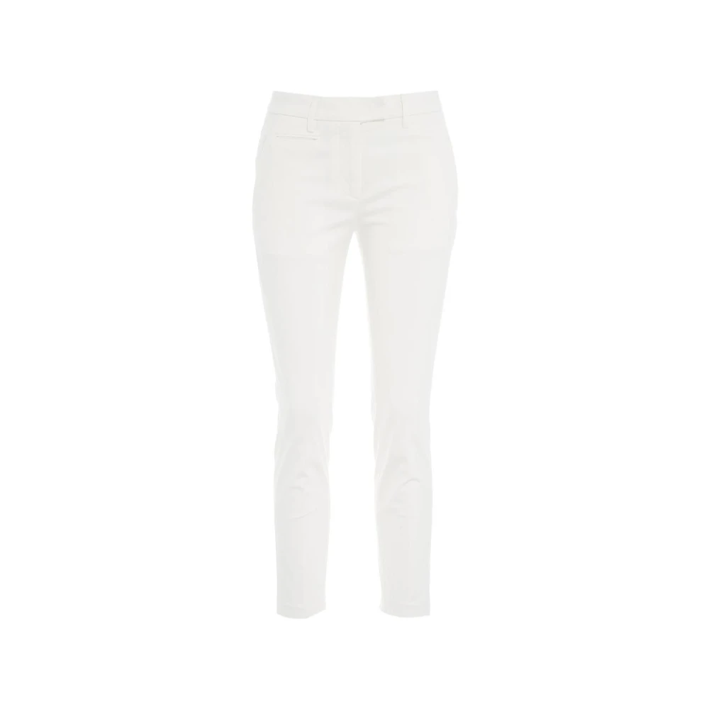 Dondup Skinny Jeans met Logo Details White Dames
