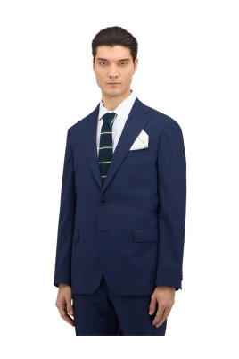 Marinblå Blazer i Stretch Virgin Wool