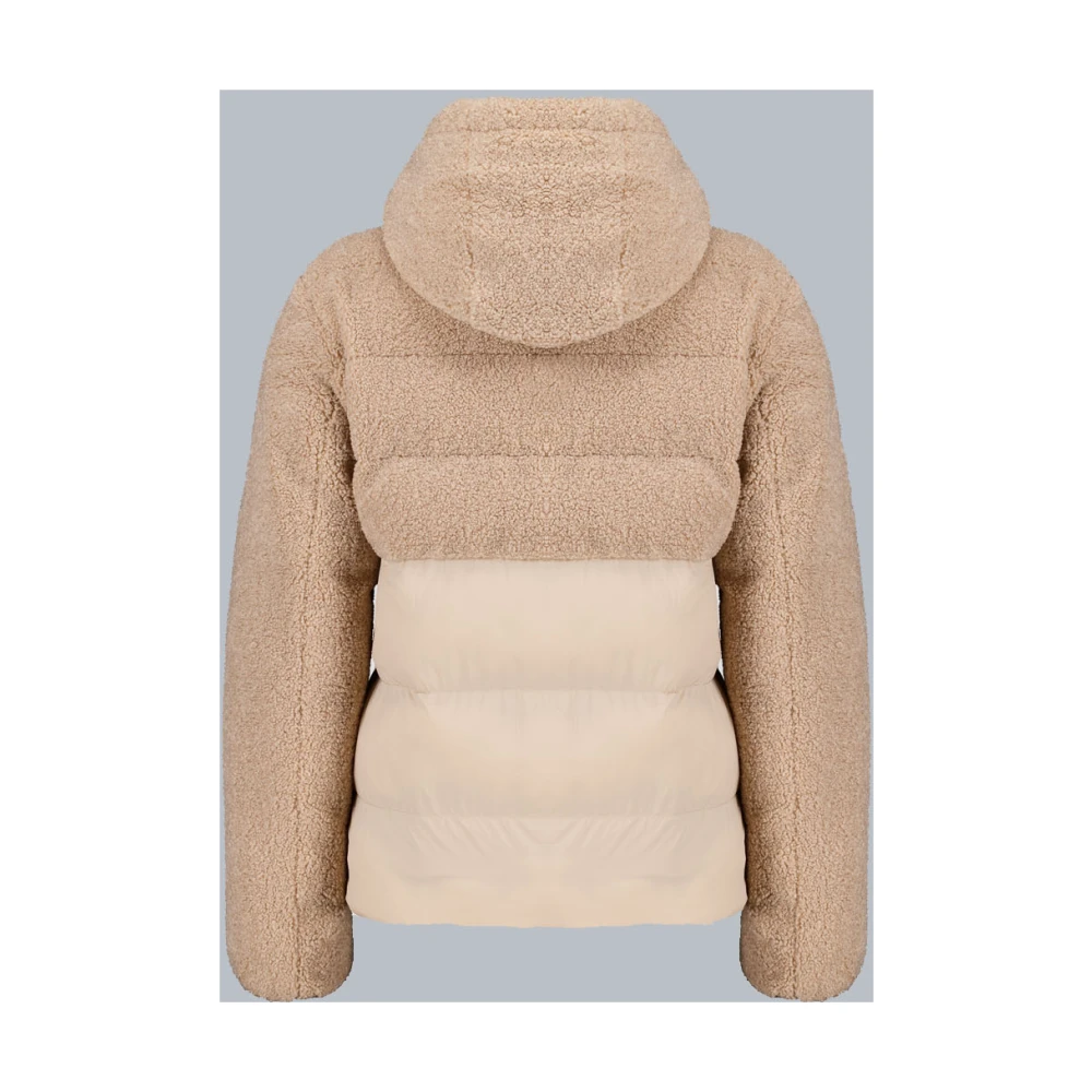 Ciesse Piumini Bonilla Beige hybride donsjack in teddy met capuchon Beige Dames