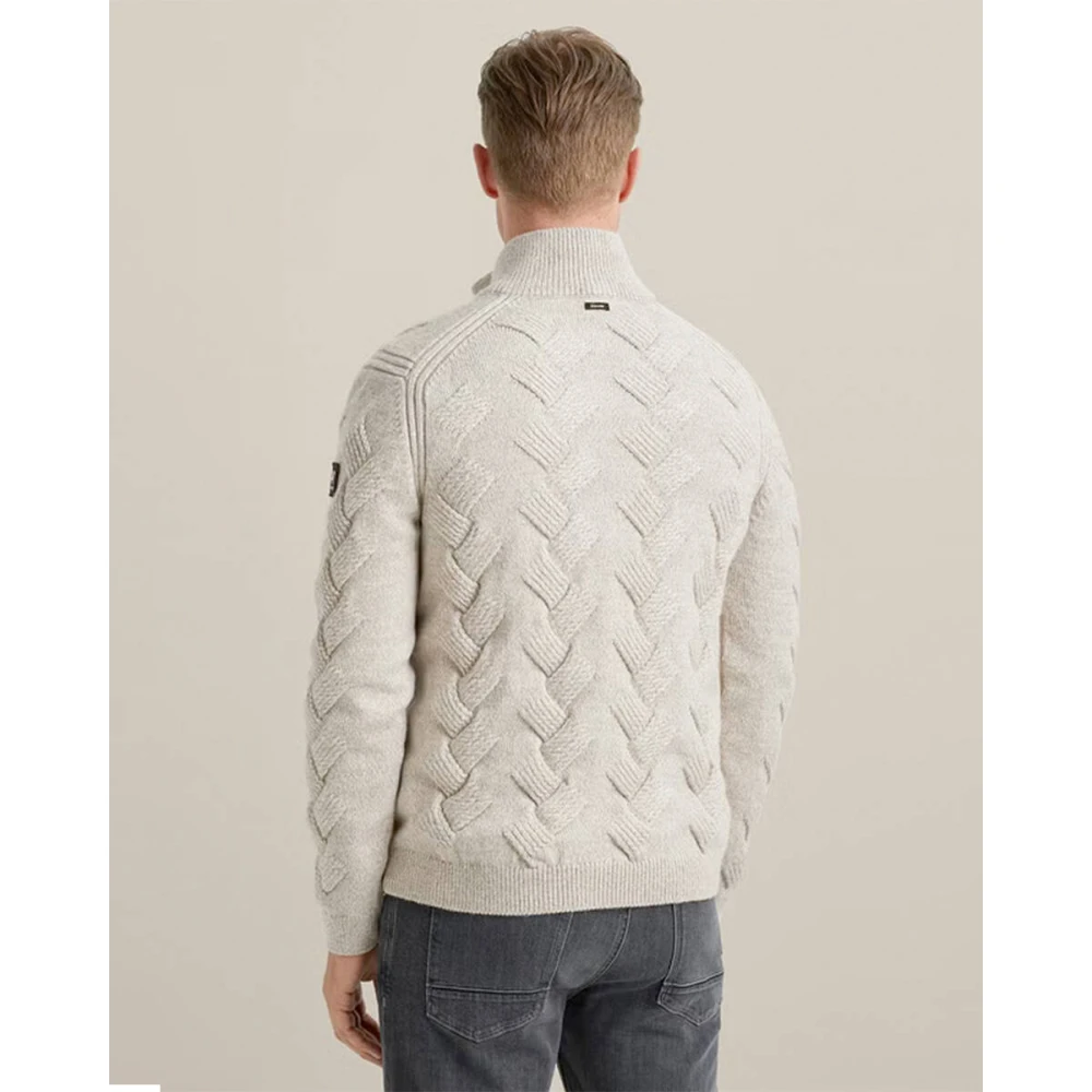 Vanguard Ster Wol Acryl Trui Beige Heren
