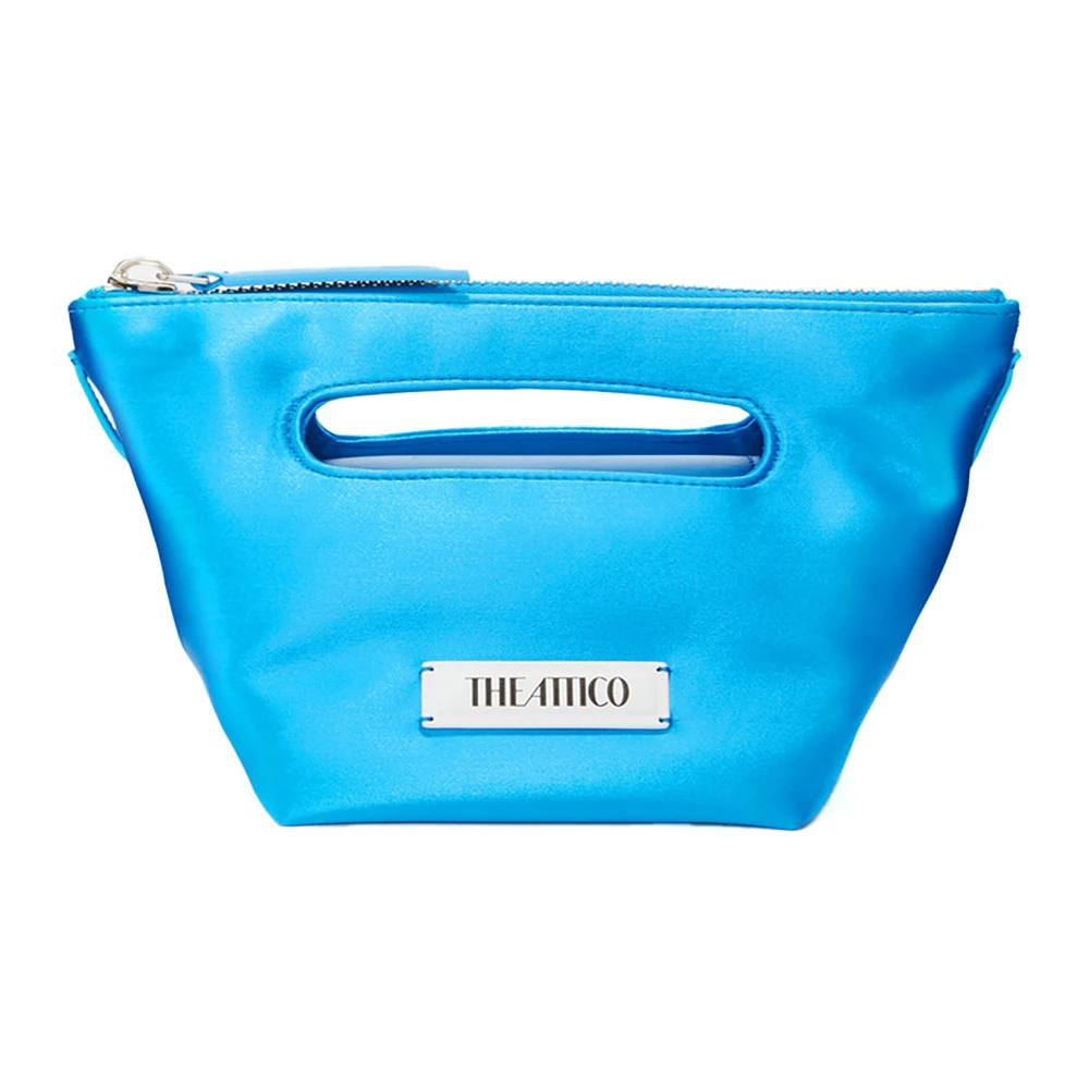 The Attico Blauwe Satijnen Tote Tas Blue Dames