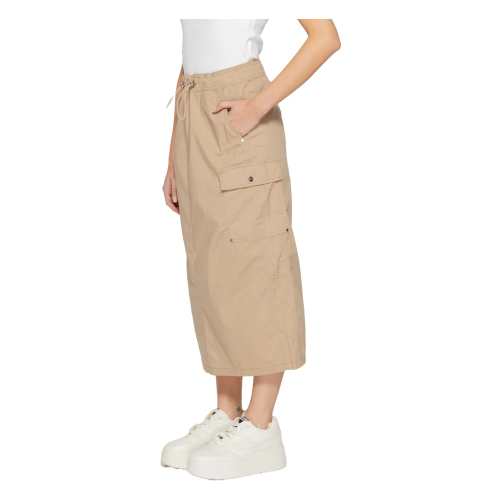 Street One Beige Katoenen Rok met Zakken Beige Dames