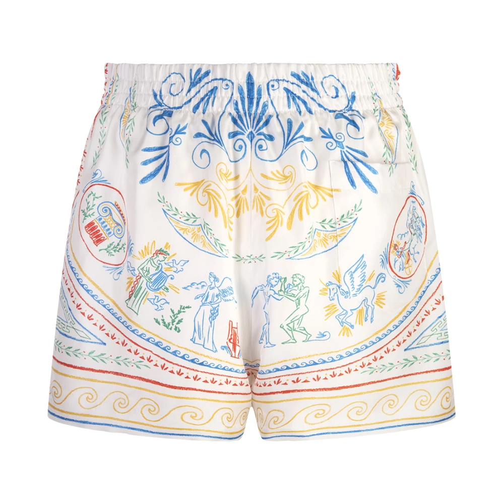 Casablanca Multicolor Zijden Twill Bedrukte Shorts Multicolor Dames