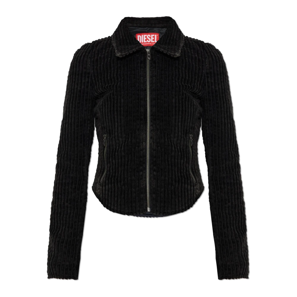 Diesel Vrouw Zwart Jassen Dames, M, Leer, Jas G-Enea