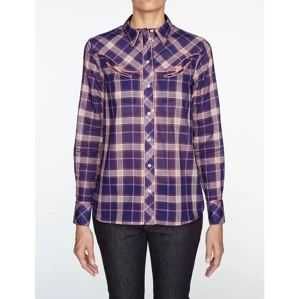 Ines De La Fressange Paris Brenda paarse katoenen overhemd Multicolor Dames
