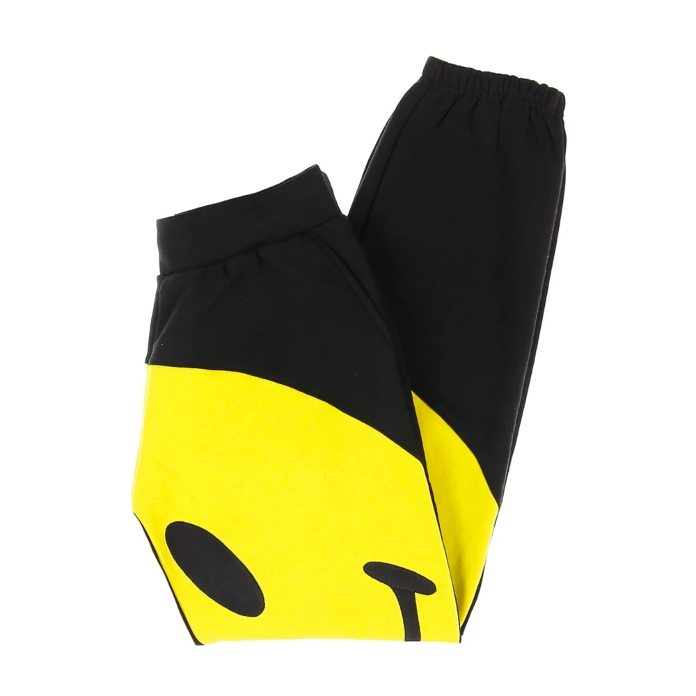 Market Smiley Zwart Gele Sweatpants Elastische Taille Multicolor Heren