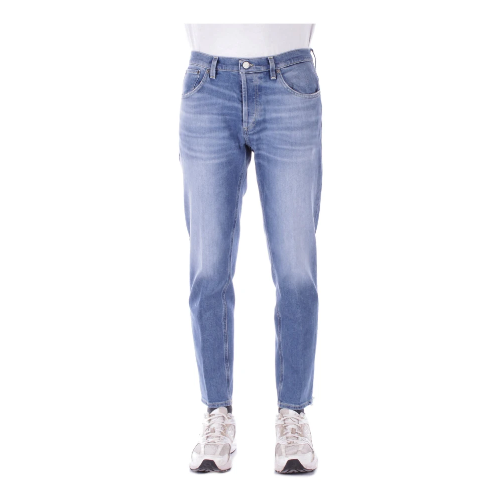 Dondup Blauwe Jeans met Logo Achterzak Blue Heren