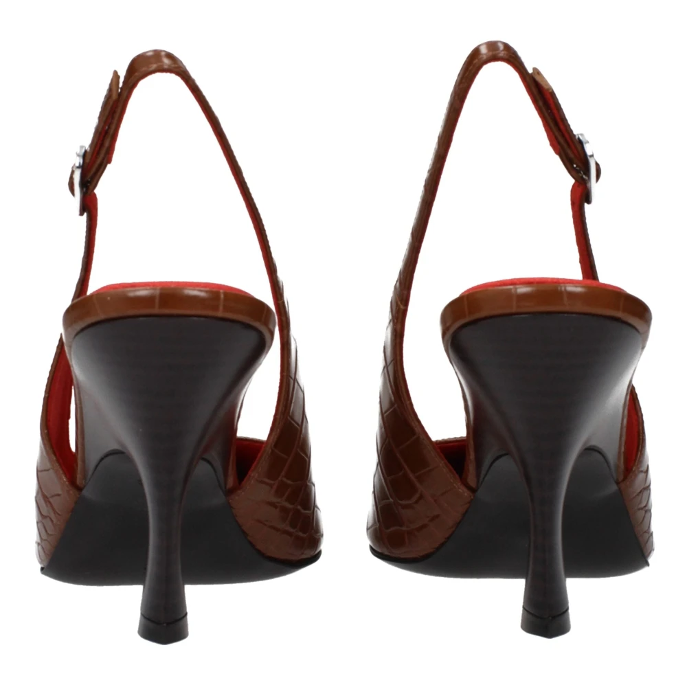 Stella McCartney Bruin Leren Hoge Hak Rhinestone Pumps