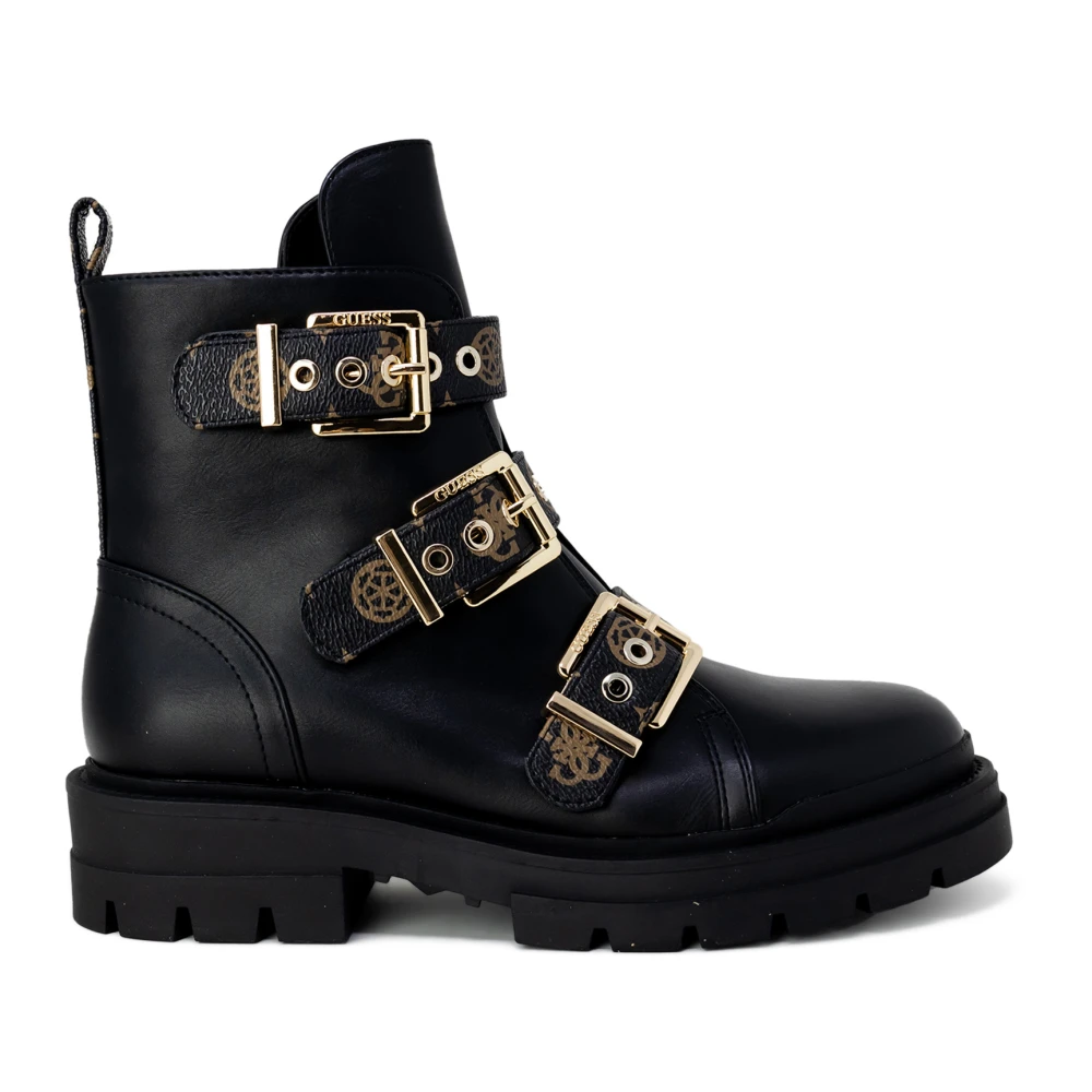 Guess Zwarte Eco-Leren Enkellaarsjes voor Dames Black Dames