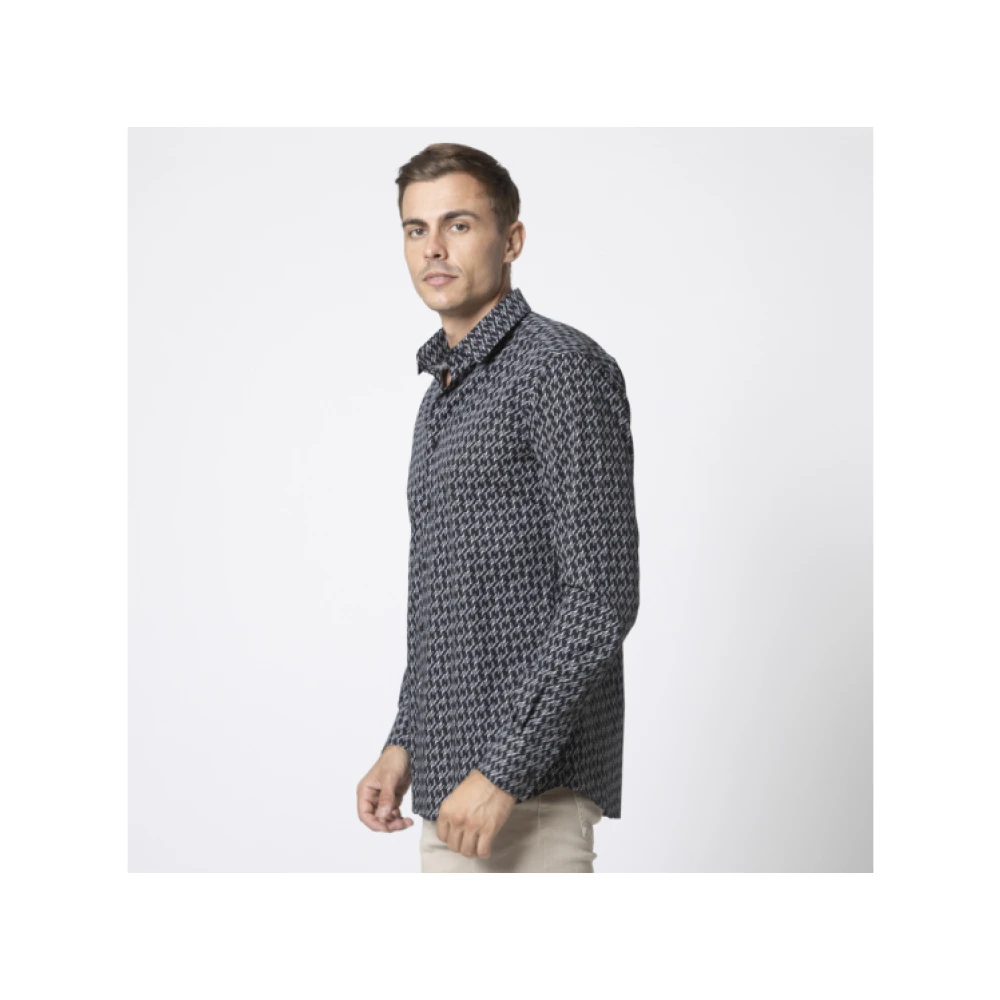 Karl Lagerfeld Zwarte shirt met handtekeningpatroon Black Heren