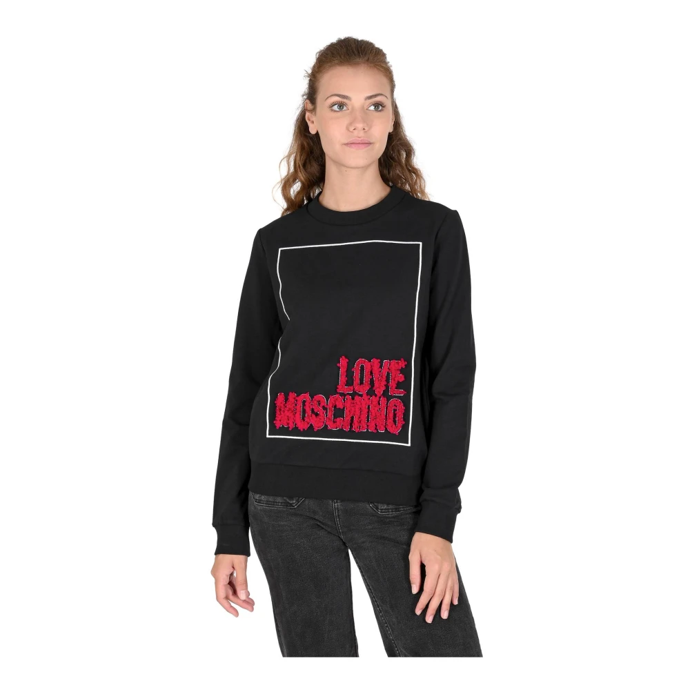 Love Moschino Stijlvol Katoenmix Dames Sweatshirt Black Dames
