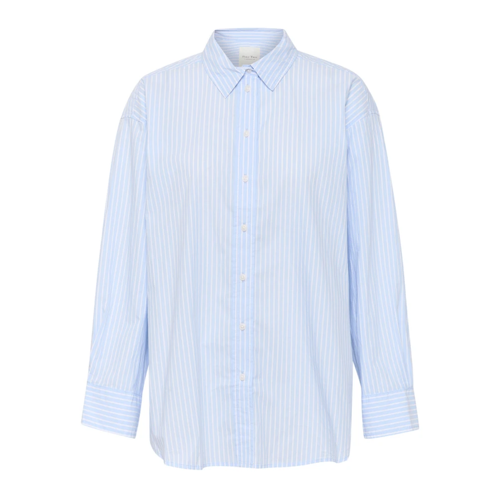 Part Two Klassieke Blauw Gestreepte Blouse Blue Dames