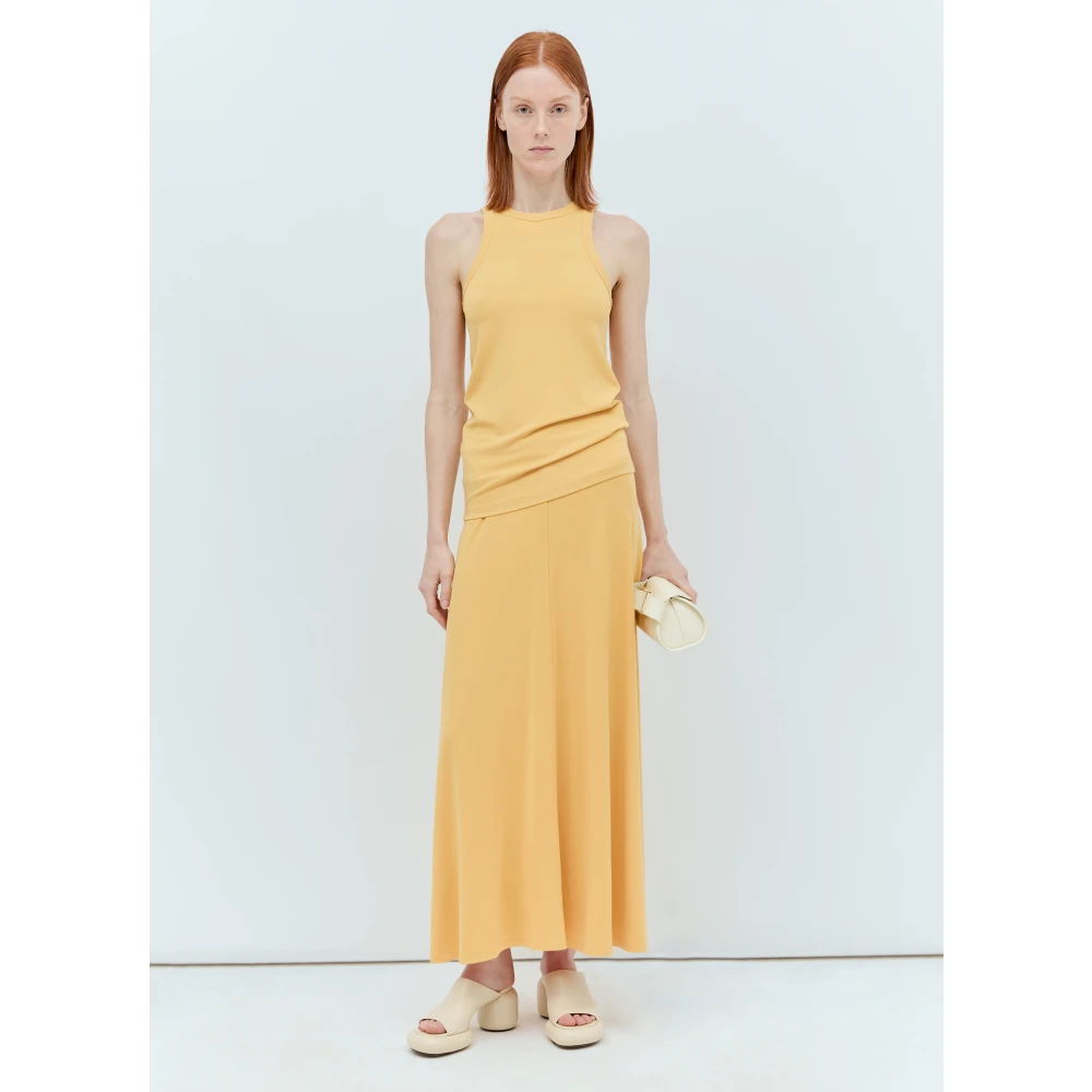 TotêMe Stretch-Jersey Maxi Rok Paneelconstructie Yellow Dames