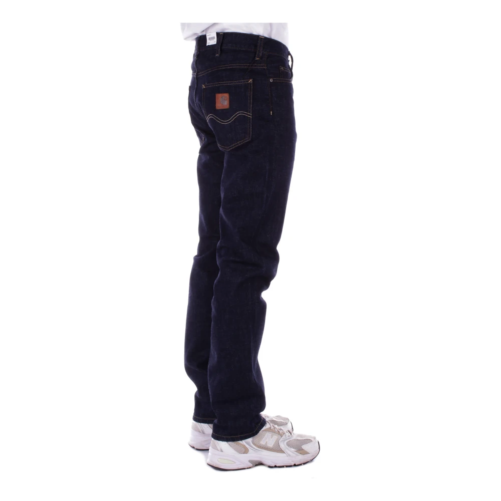 Carhartt WIP Logo Jeans met knoopsluiting Black Heren