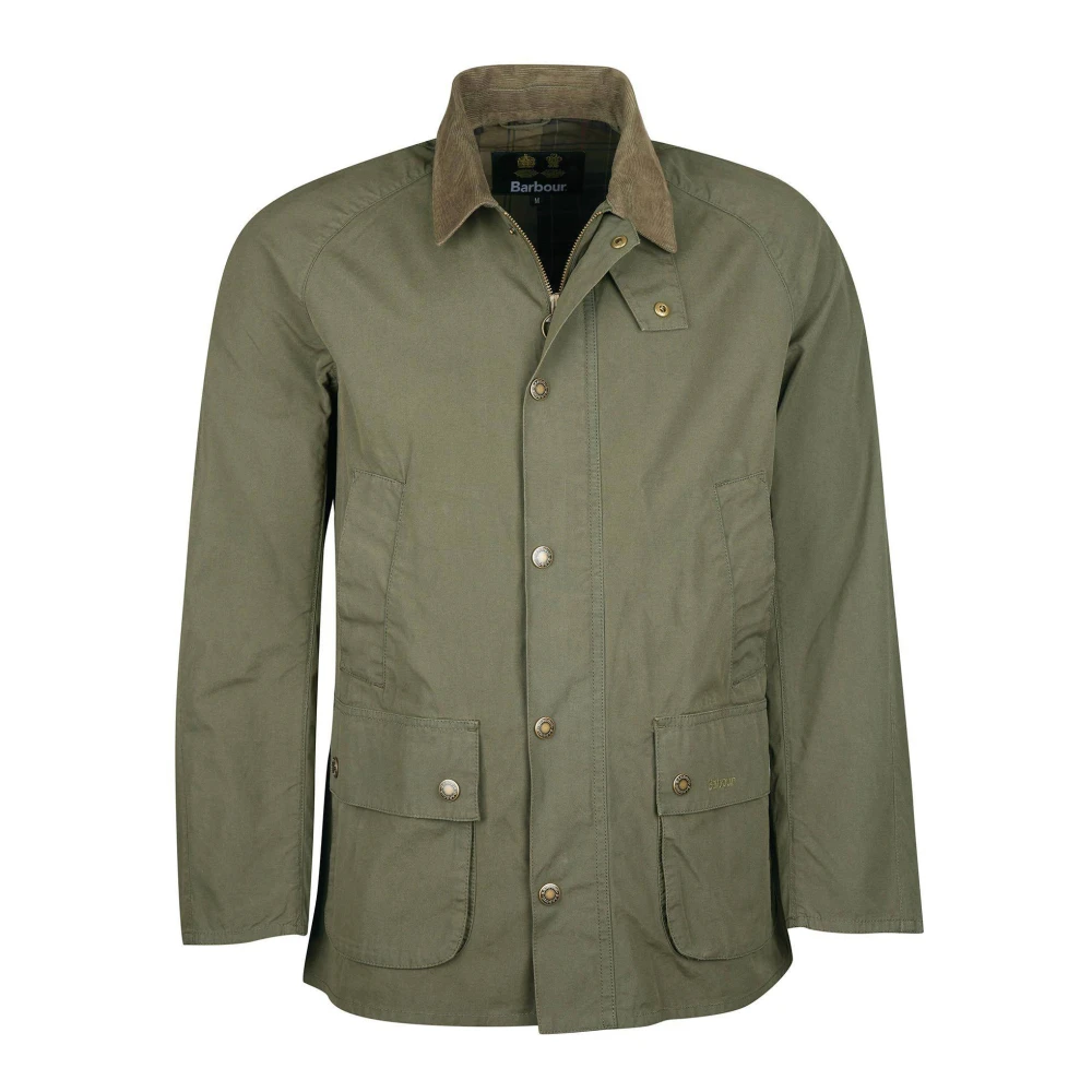 Barbour , Light Jackets, Male, Green, M, Casual Ashby Jacket With Velvet Collar