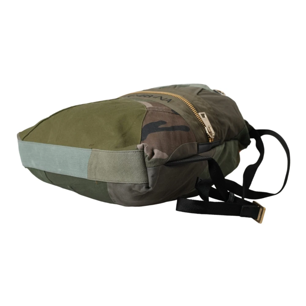 Dolce & Gabbana Camouflage Patchwork Rugzak Tas Green Heren