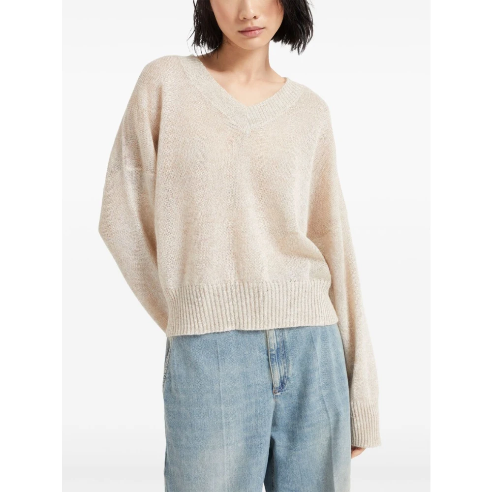 BRUNELLO CUCINELLI Luxe Sweaters Collectie Beige Dames