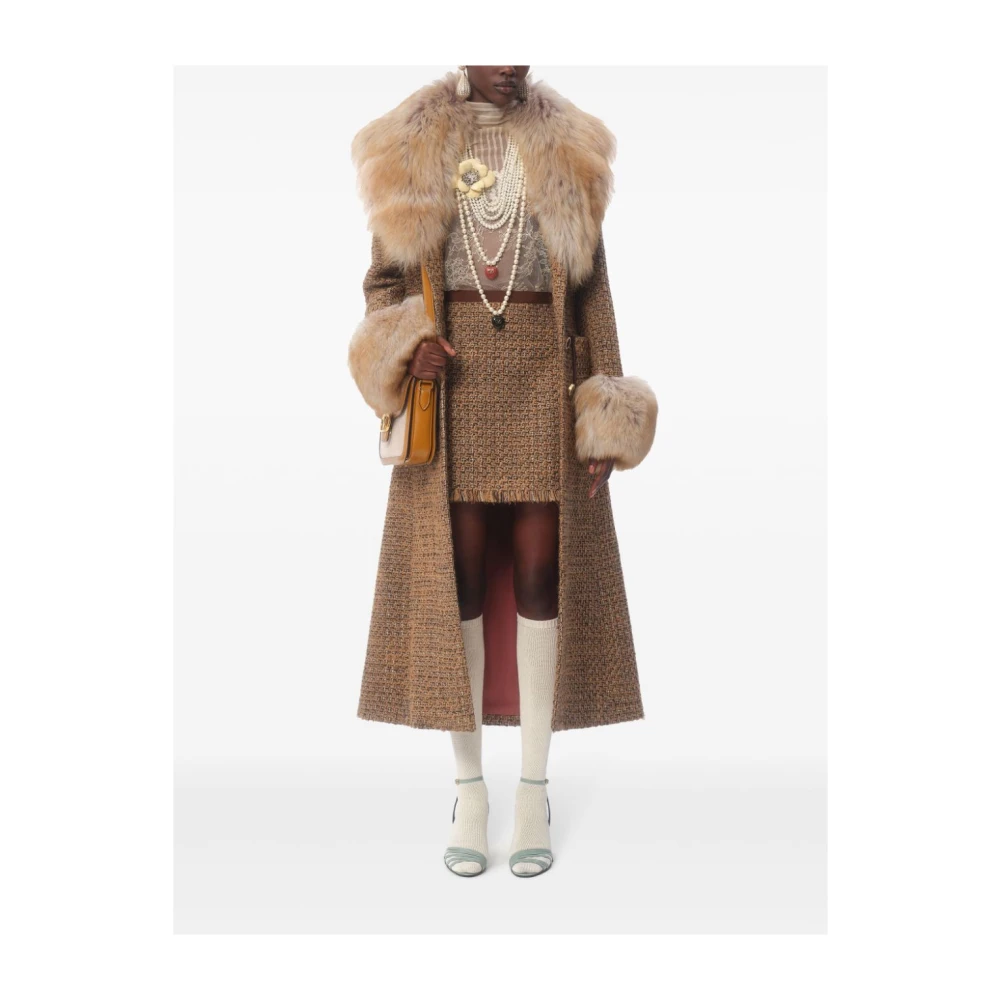 Valentino Garavani Bontafgezette Ceintuurjas met Enkele Rij Knopen Brown Dames