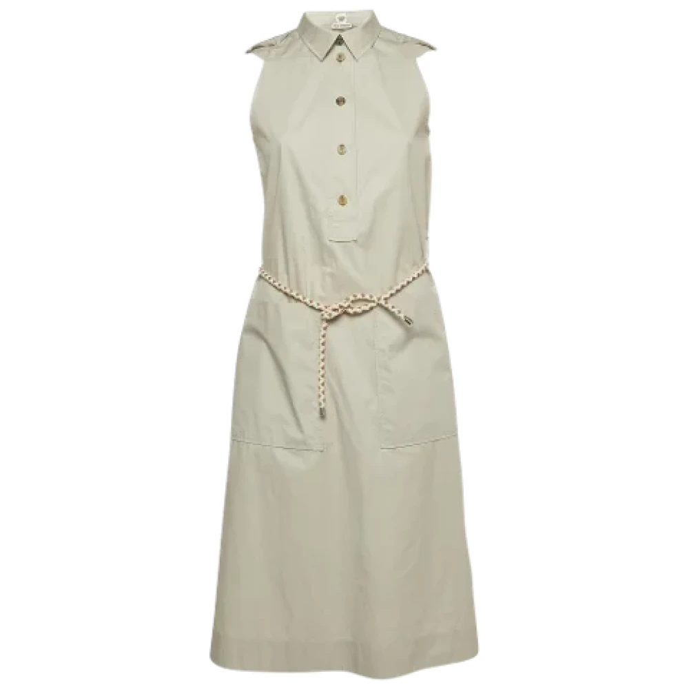 Hermès Vintage Pre-owned Cotton dresses Gray Dames