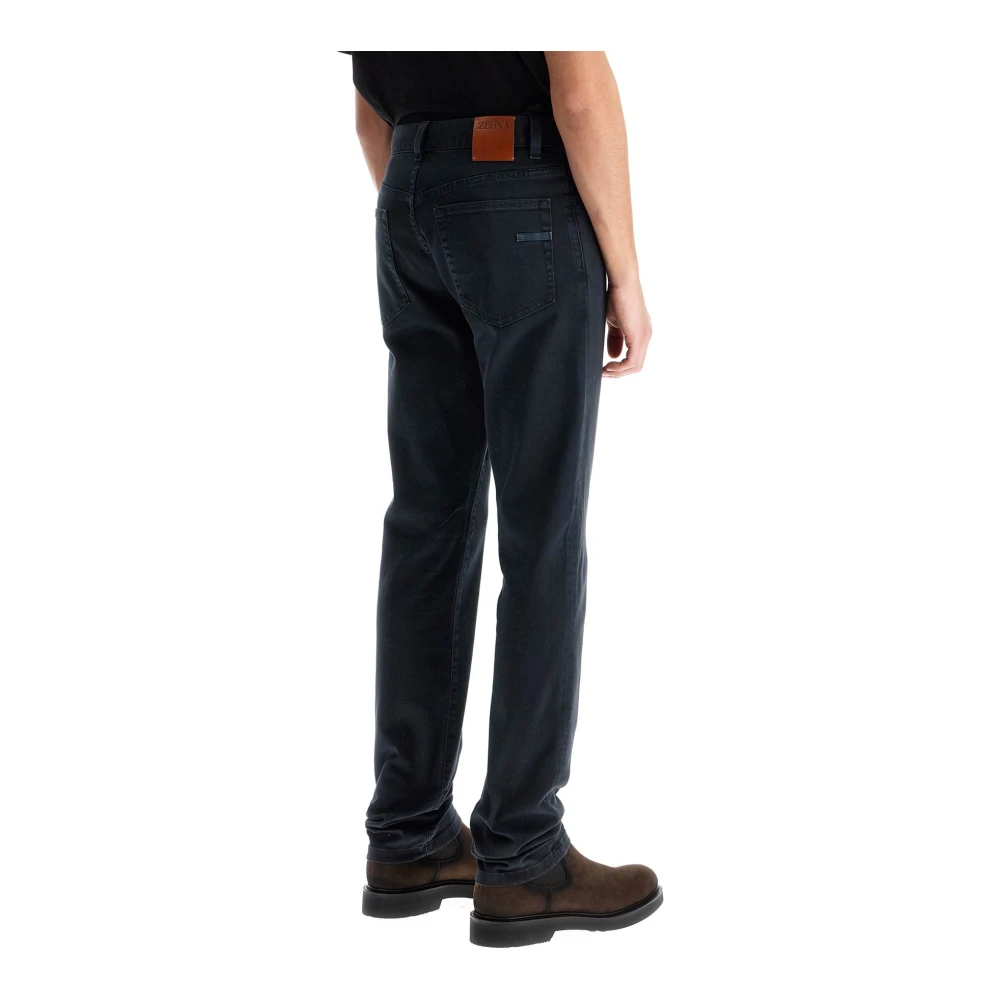 Ermenegildo Zegna Donkerblauwe Regular Fit Denim Jeans Blue Heren