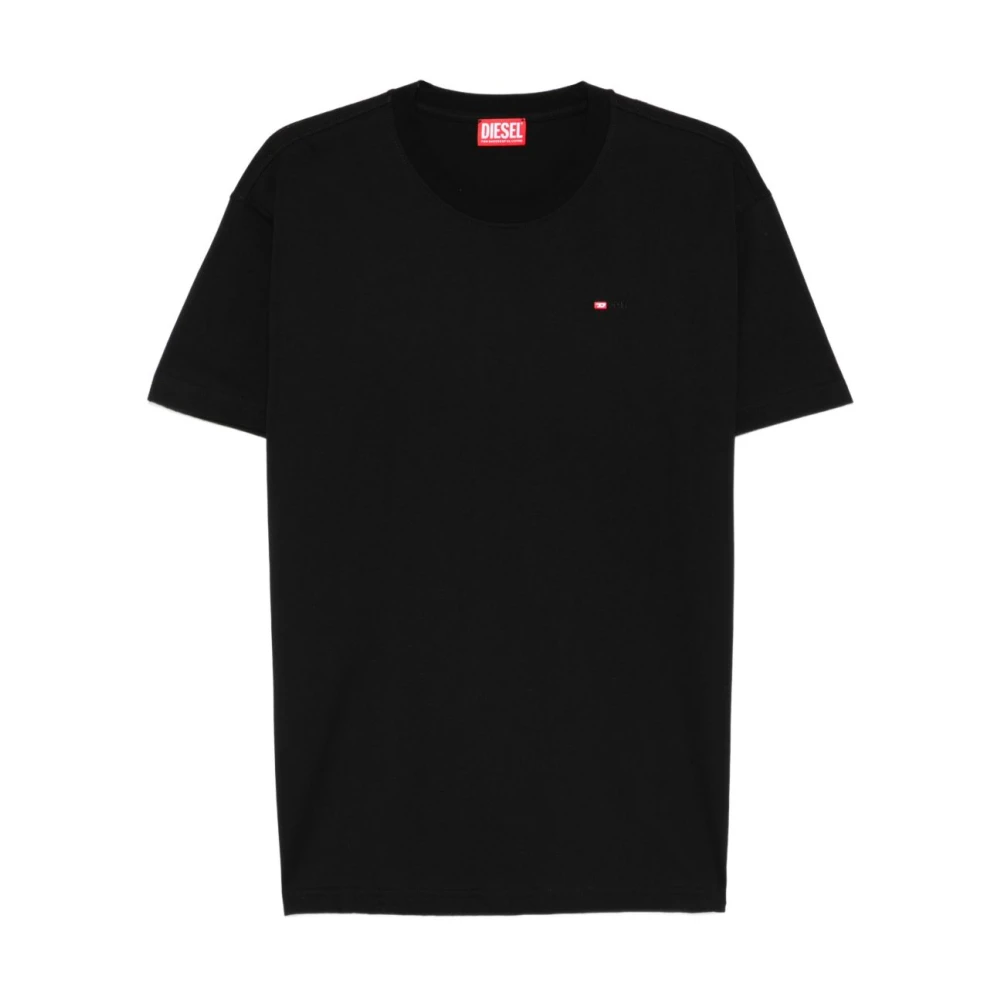 Diesel Mannelijk Zwart Tops Heren, L, Katoen, T-Shirts En Polo's